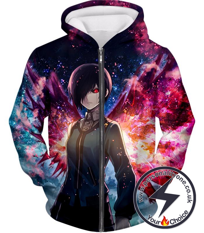 Tokyo Ghoul Awesome Anime Girl Touka Kirishima Cool Graphic Action Zip Up Hoodie